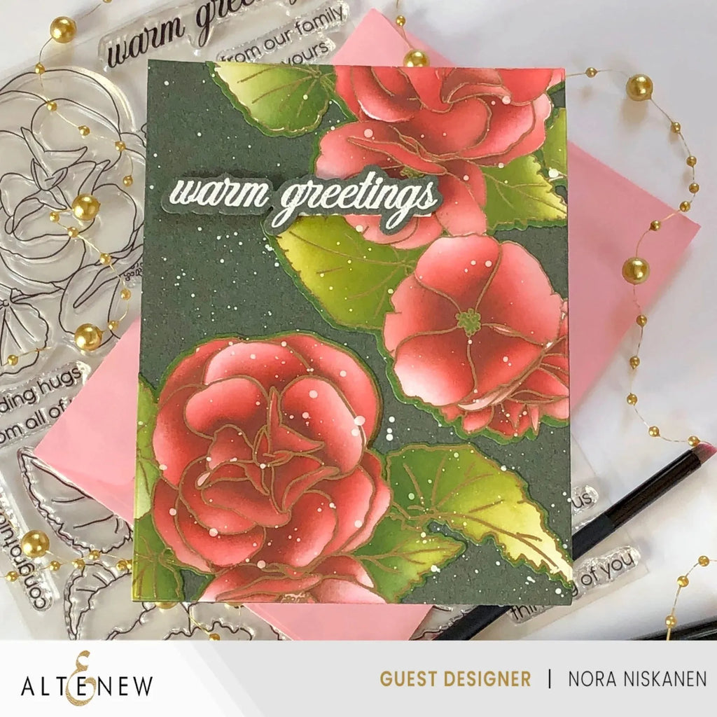 Altenew Build-A-Garden Frilly Begonia Add-on Dies alt8077 warm greetings