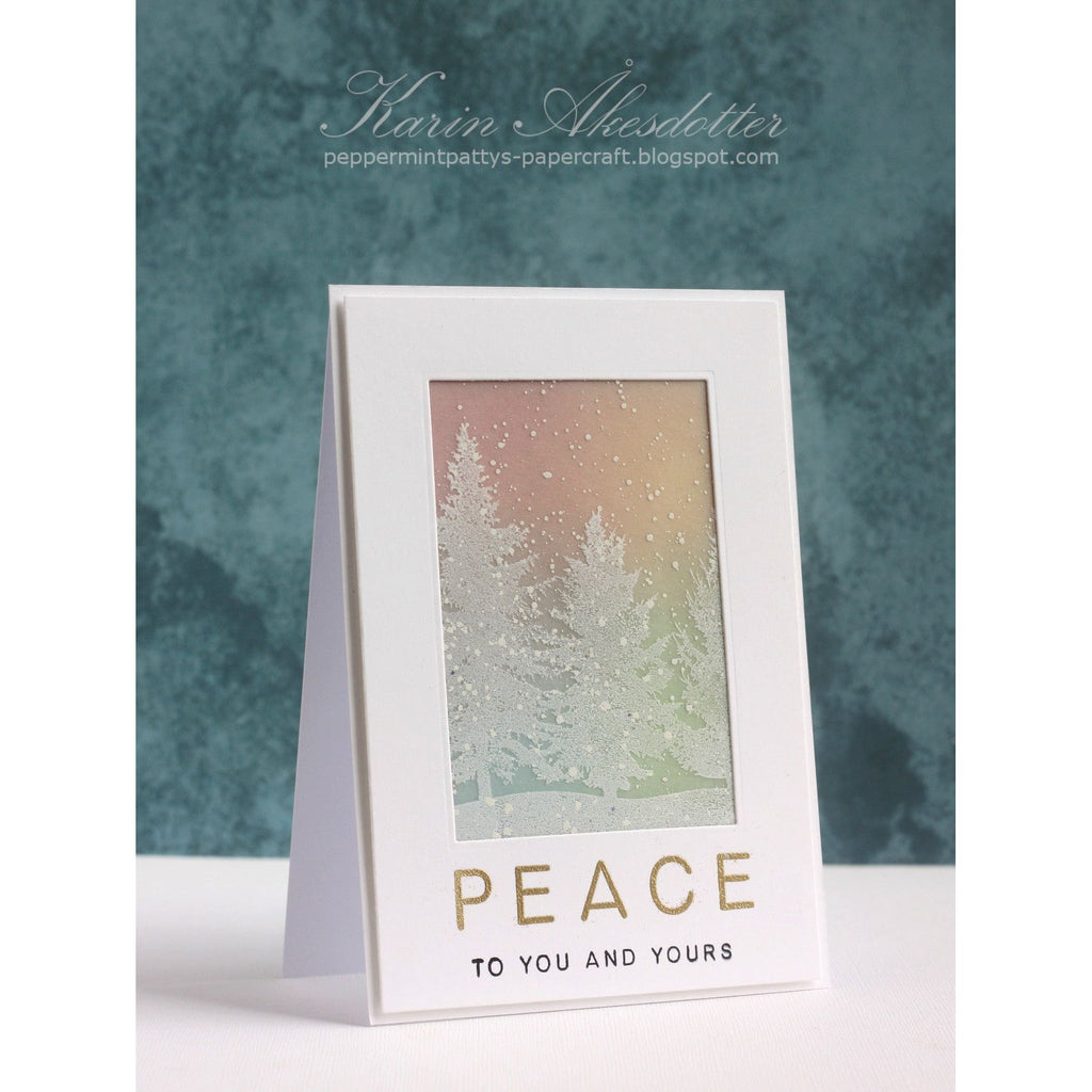 CZ Design Clear Stamps Peaceful Trees cz285c Stamptember Christmas Card | color-code:ALT02