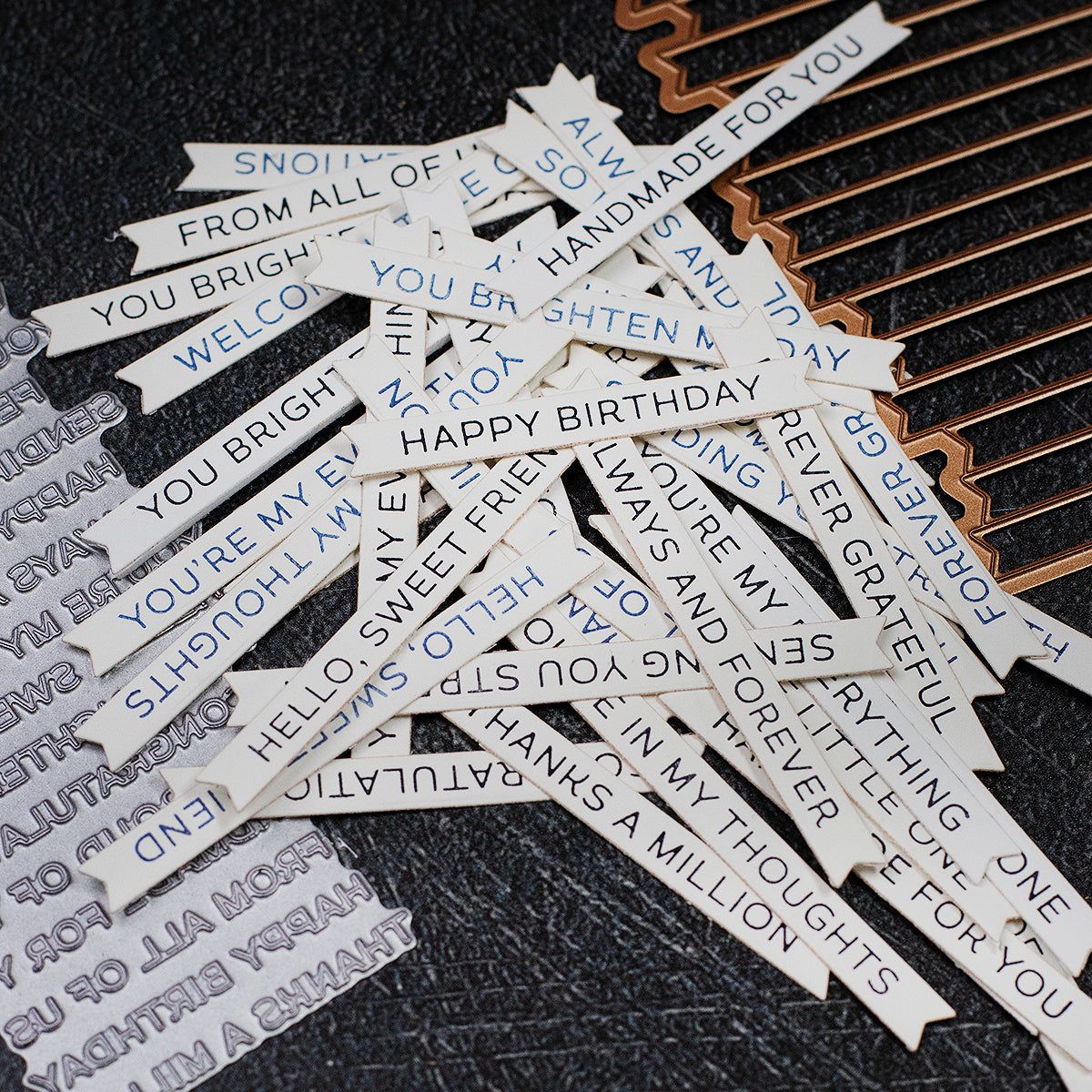 spellbinders Fancy Sentiment Strips BetterPress Plate