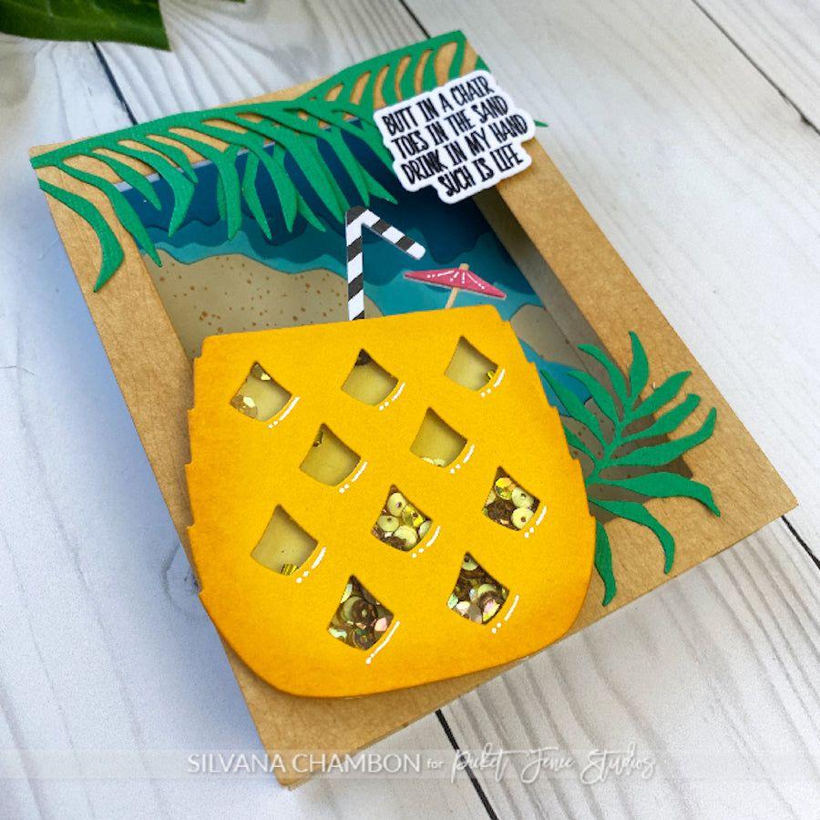 Picket Fence Studios Tropical Pineapple Shaker Dies pfsd-230 drink card