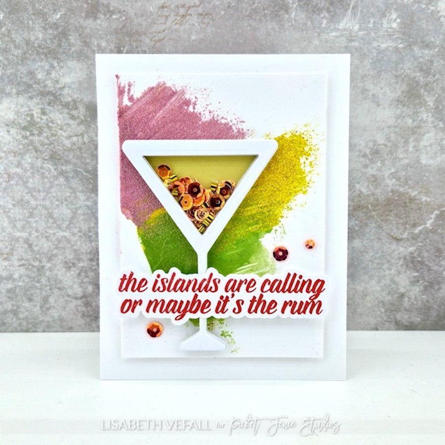 Picket Fence Studios Martini Shaker Dies pfsd-238 islands calling card