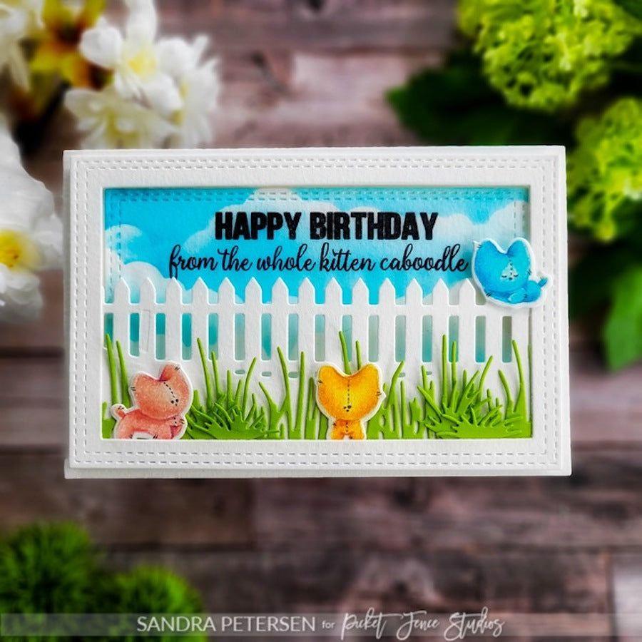 Picket Fence Studios A2 Tall Grass Die pfsd-324 happy birthday cat card