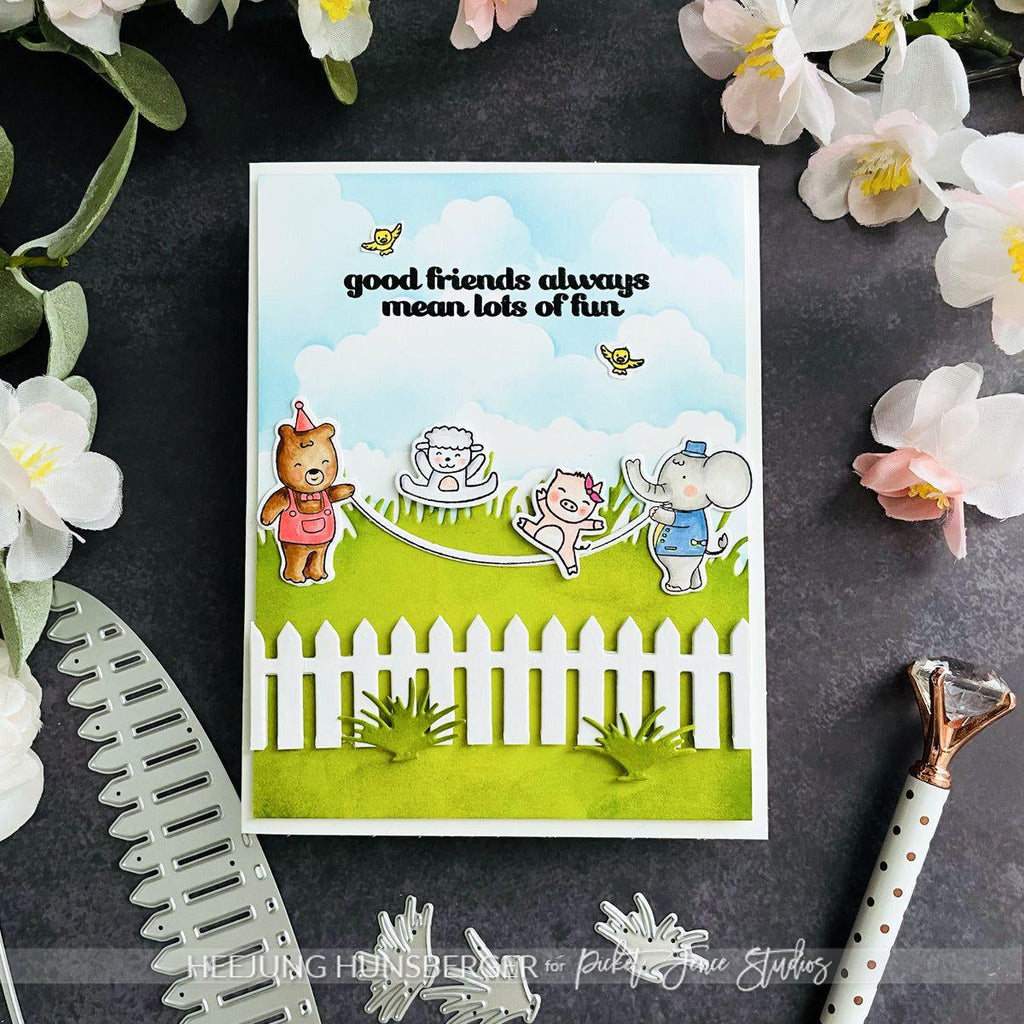 Picket Fence Studios Scene Building Grass Tufts Dies pfsd-337 jump rope card