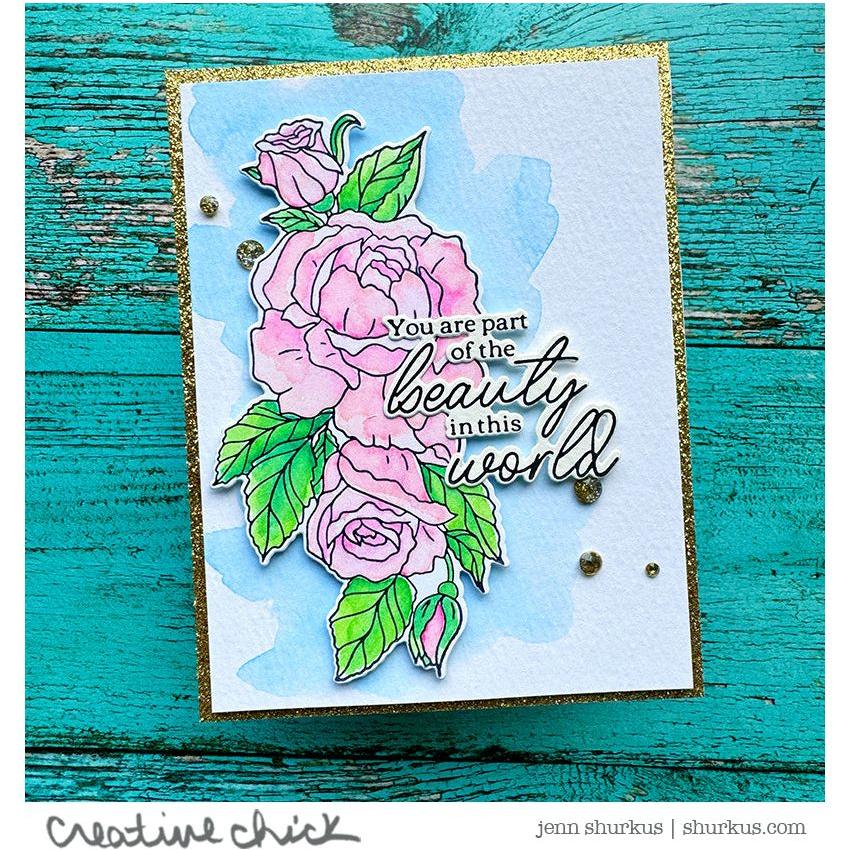 Pinkfresh Studio Beautiful Roses Press Plate 216923 Beauty In This World Card | color-code:ALT03