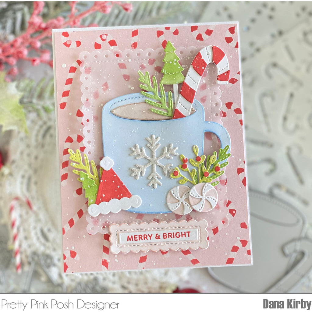 Pretty Pink Posh Holiday Mug Additions merry and bright