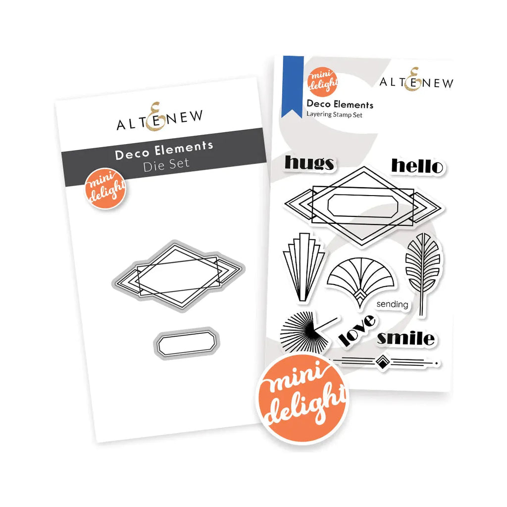 Altenew Mini Delight Deco Elements Clear Stamp and Die Set ALT8015BN