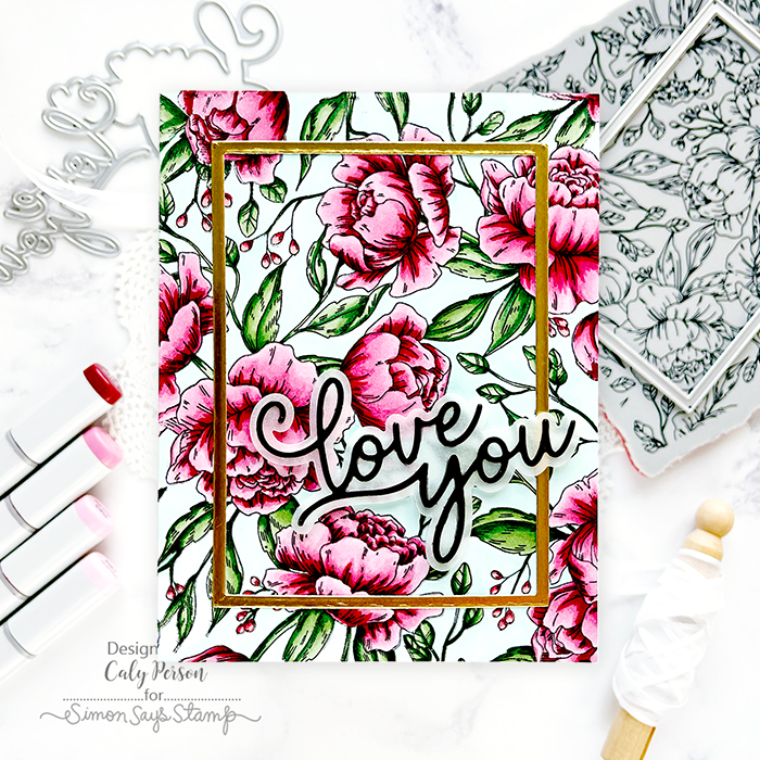 Simon Says Stamp! Simon Says Cling Rubber Stamp PRETTY PEONIES BACKGROUND sss101961 | color-code:ALT01