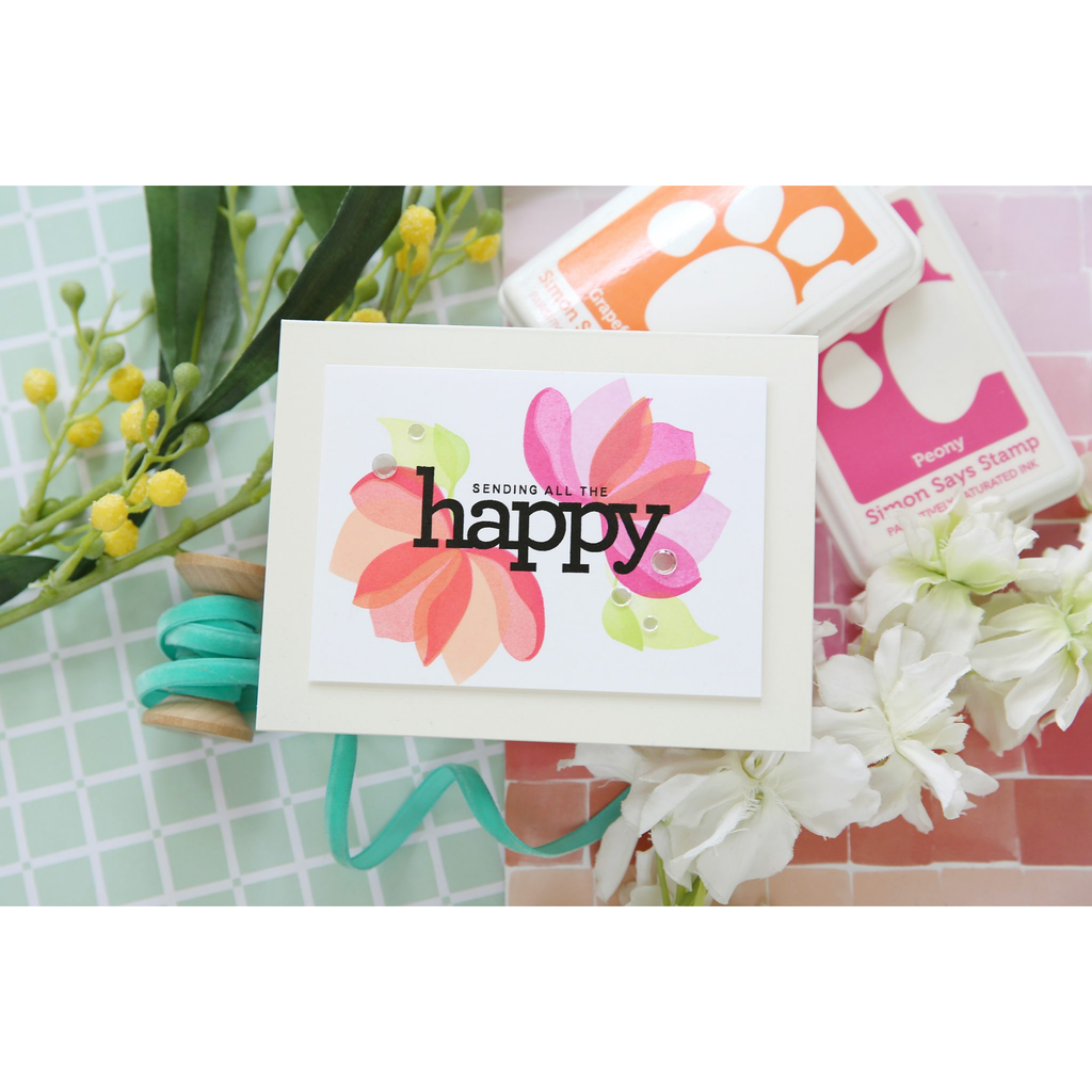 Simon Says Clear Stamps Pretty Petals 2033ssc Be Bold All the Happy Card | color-code:ALT05