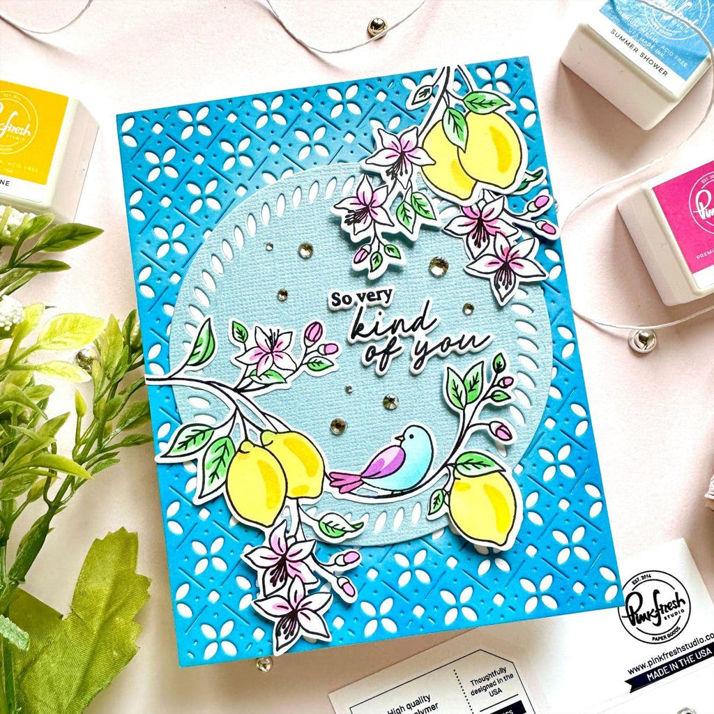 Pinkfresh Studio Heart Of Gold Stencils 227224 Kind Of You Card | color-code:ALT03