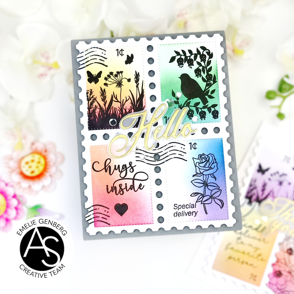 Alex Syberia Designs Postage Stamps Stencil asd-ste-164 hello