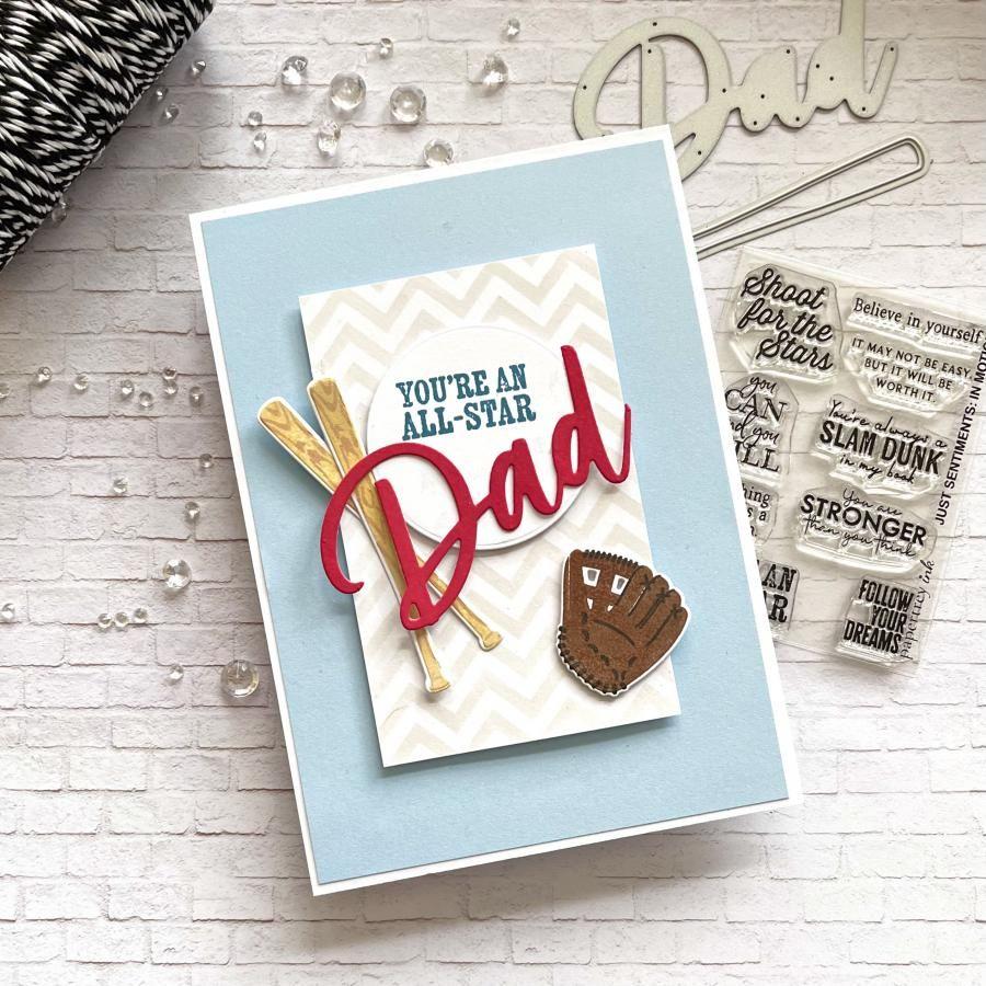 Papertrey Ink Tuck It Dad Dies PTI-0625 baseball