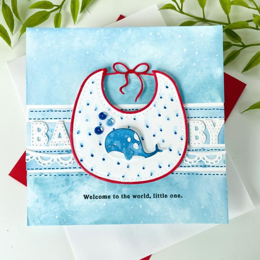 Papertrey Ink Sweet Baby Bib Dies PTI-0647 whale