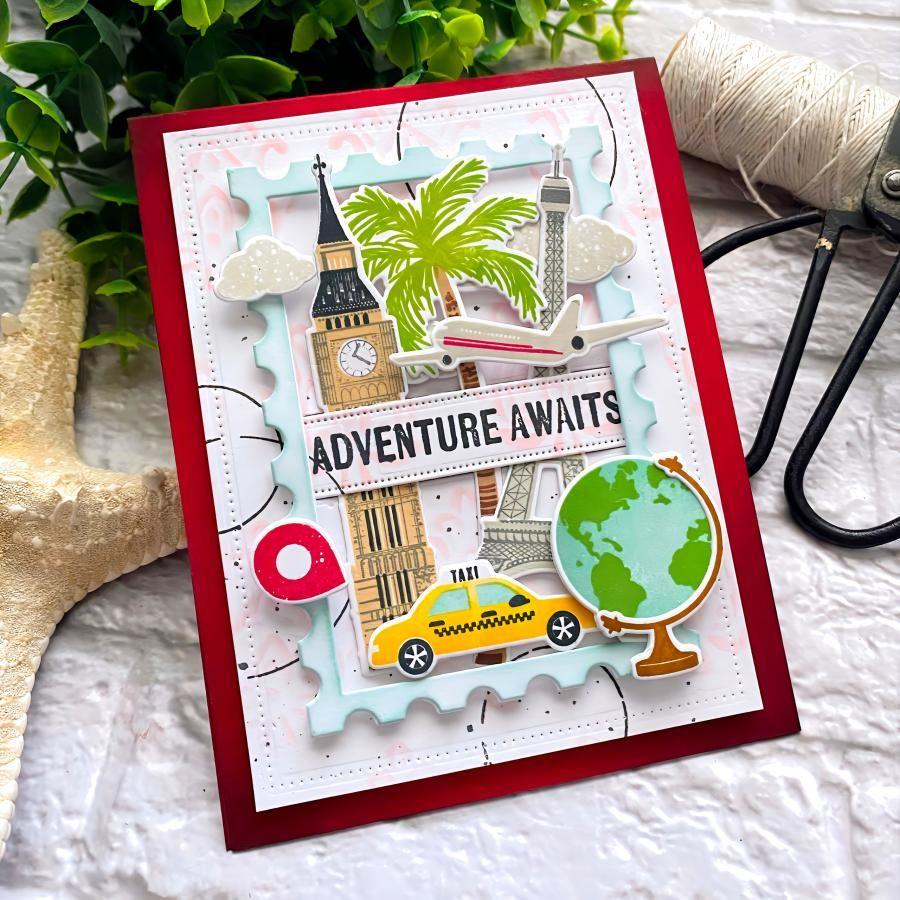 Papertrey Ink Tuck It Travel Dies PTI-0654 Globe