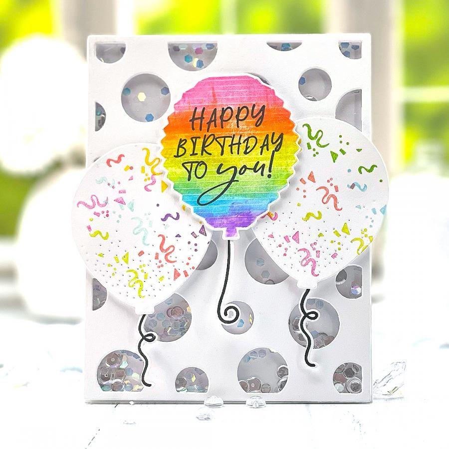 Papertrey Ink Hooray It's Your Birthday Dies PTI-0663 rainbow