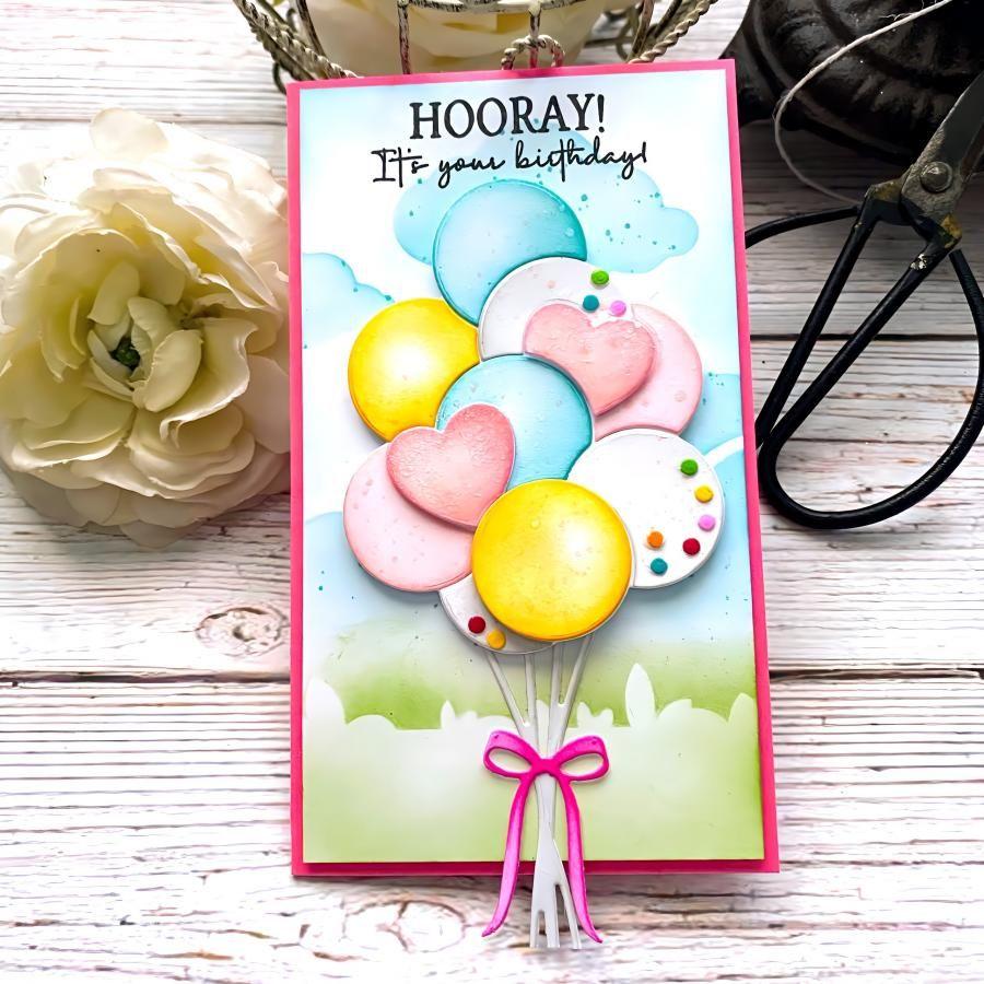 Papertrey Ink Balloon Bouquet Dies PTI-0666 It's your birthday