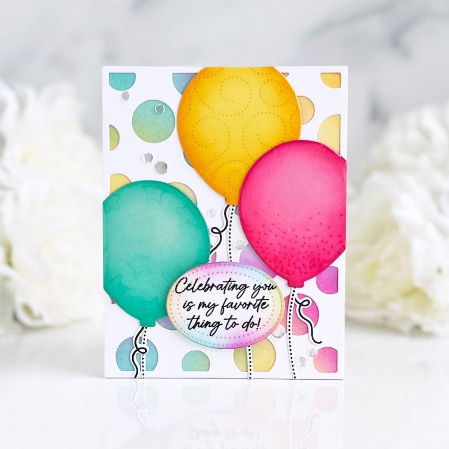 Papertrey Ink Cover Plate Jumbo Dots Die PTI-0670 celebrate balloons