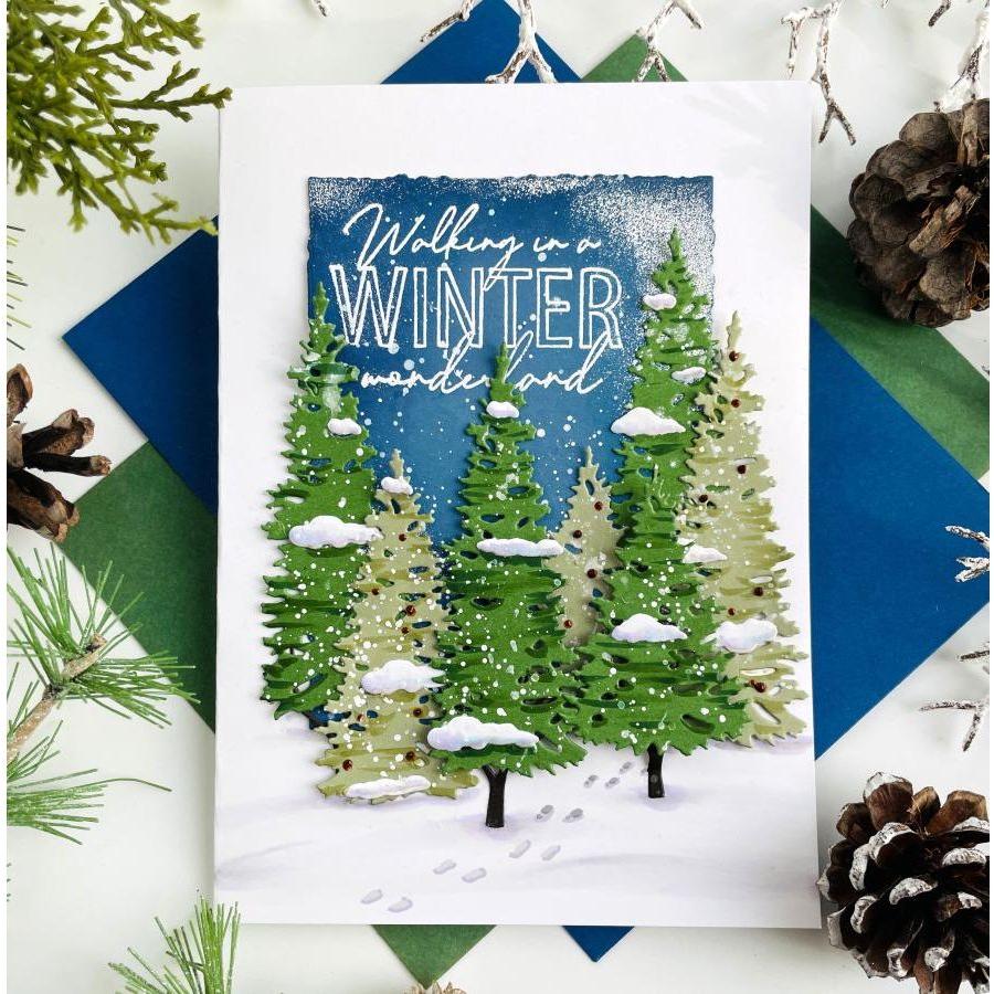 Papertrey Ink Love to Layer Deckled Edge pti-0728 pine trees