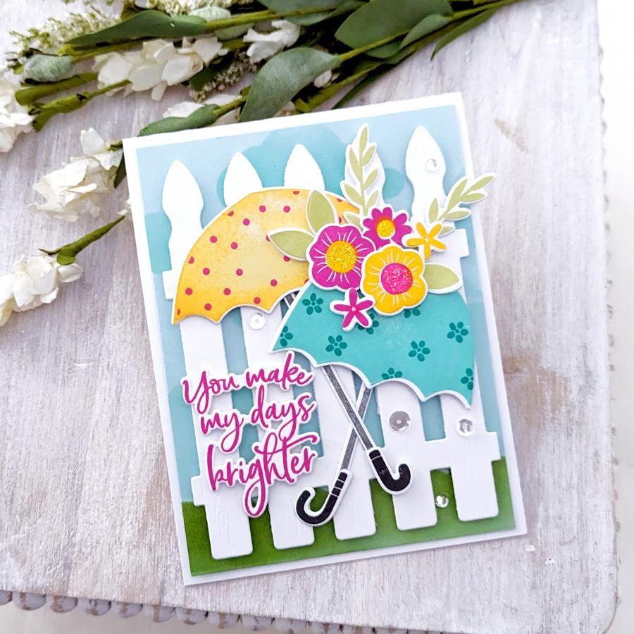 Papertrey Ink Thoughts of Spring Sentiments Dies pti-0765 picket fence