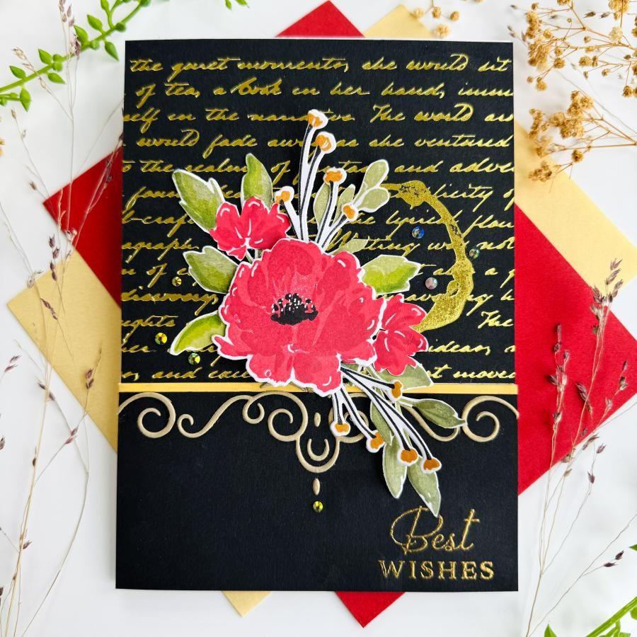 Papertrey Ink Elegant Edges Flourish Dies pti-0782 best wishes