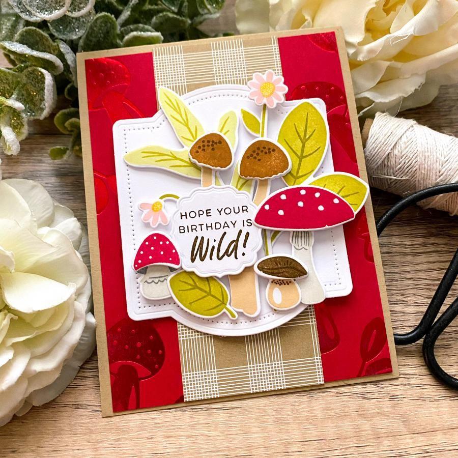 vPapertrey Ink Wild About Mushrooms Dies pti-0786 wild birthday