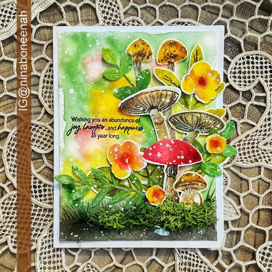 Papertrey Ink Wild About Mushrooms Dies pti-0786 joy and laughter