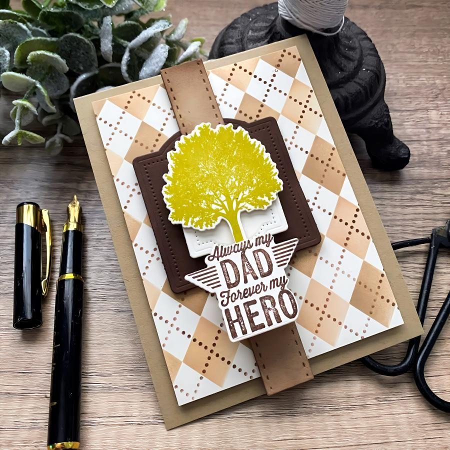 Papertrey Ink Father's Day Sentiments Clear Stamp and Die Set my hero