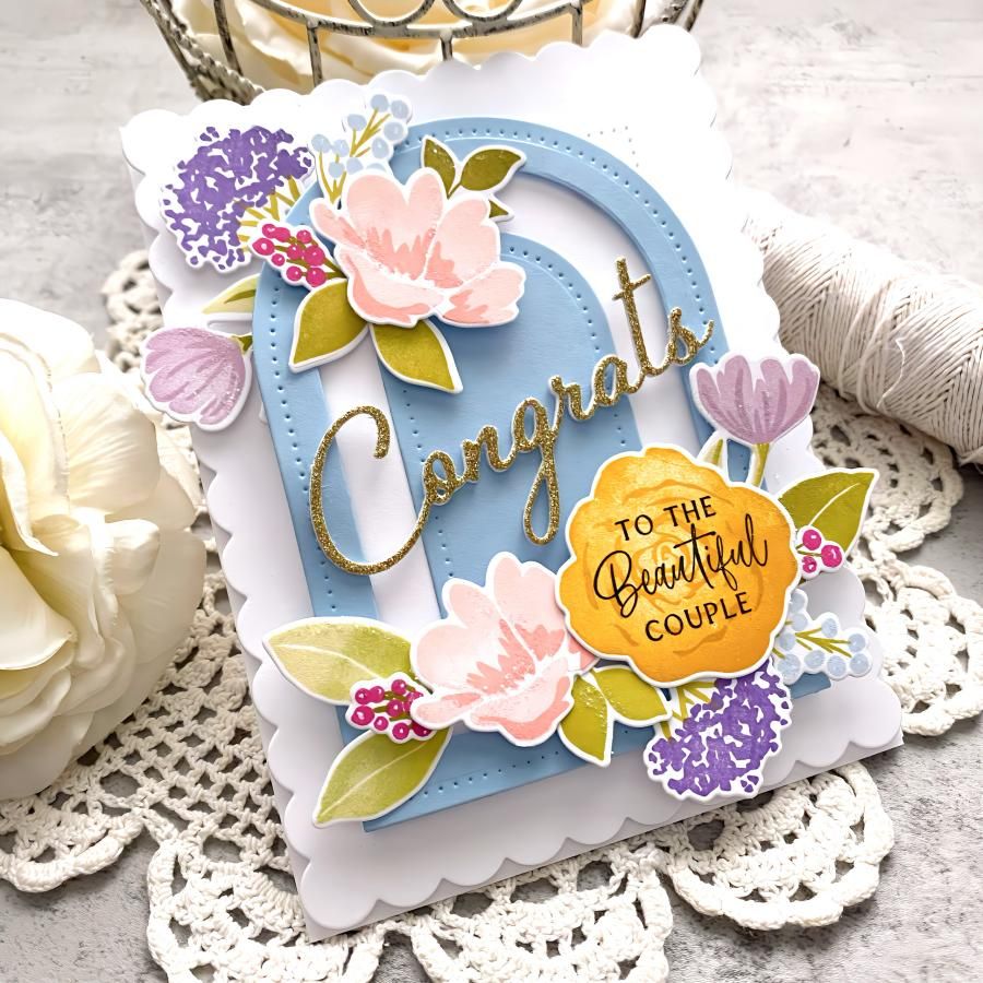 Papertrey Ink Breathtaking Blooms Dies pti-0813 congrats