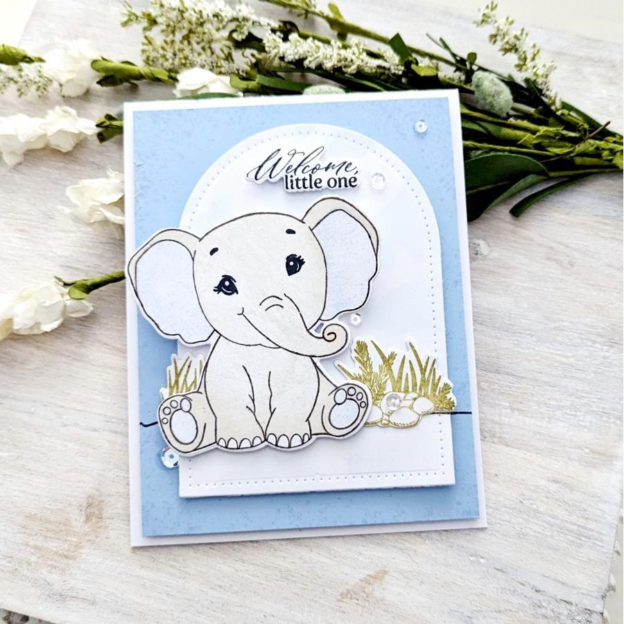 Papertrey Ink Baby Elephant Dies pti-0814 welcome little one