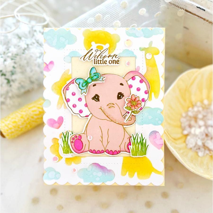 Papertrey Ink Baby Elephant Dies pti-0814 pink polka dots