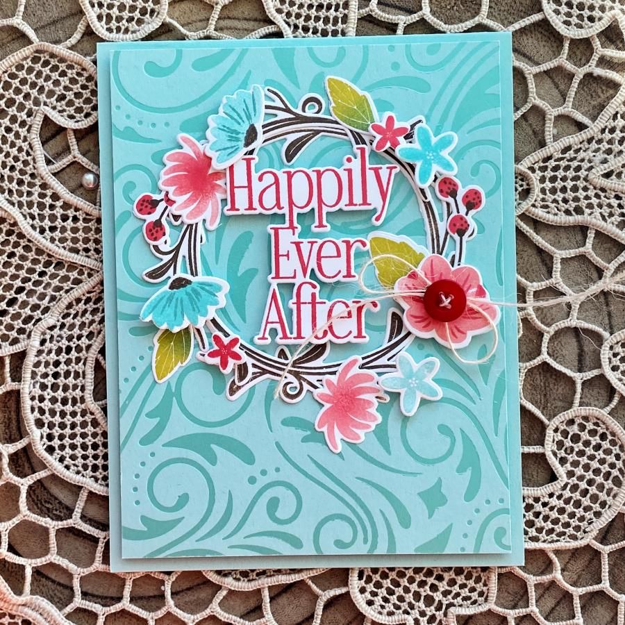 Papertrey Ink Ornamental Swirl Hot Foil Plate ptif-0020 happily ever after