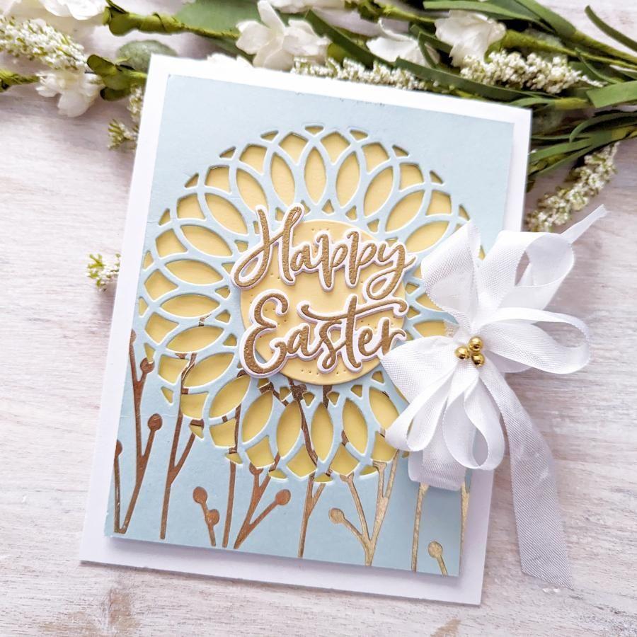 Papertrey Ink Beautiful Branches Hot Foil Plate ptif-0022 happy easter