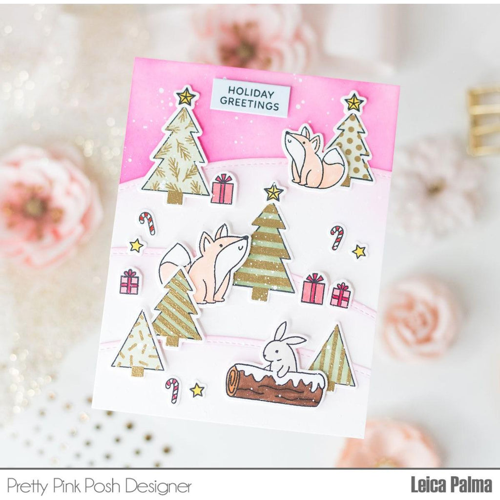 Pretty Pink Posh Holiday Trees Clear Stamps holiday greetings