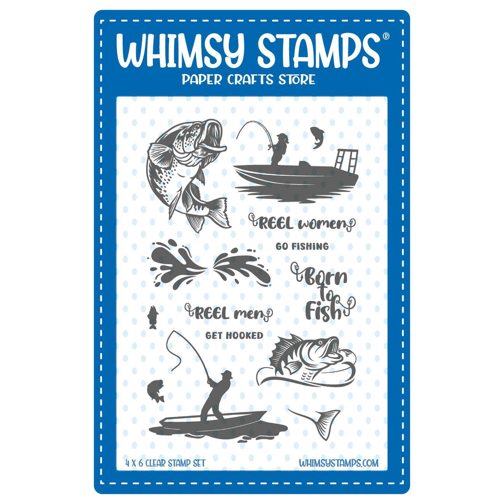 Whimsy Stamps Born to Fish Clear Stamps CWSD449