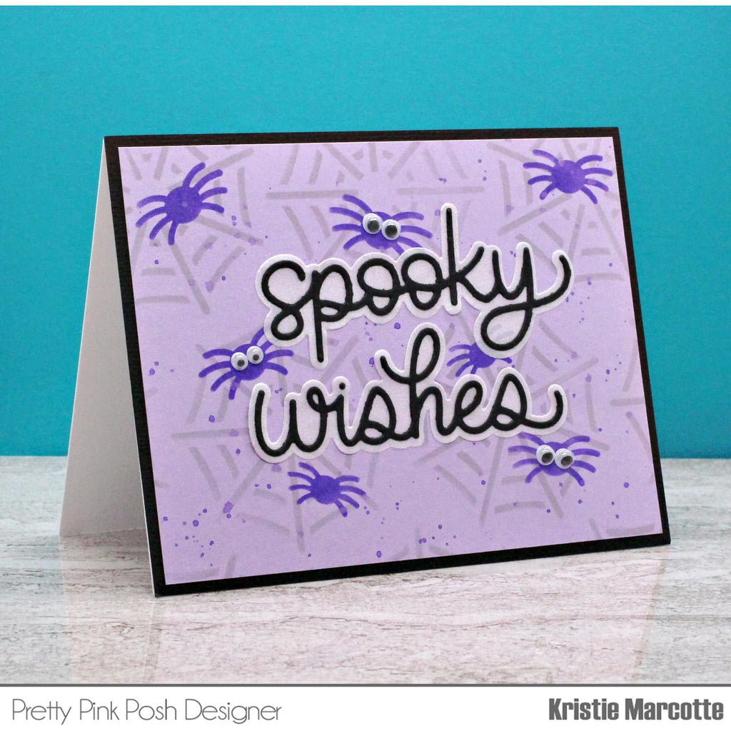 Pretty Pink Posh Layered Spider Web Stencils spooky wishes