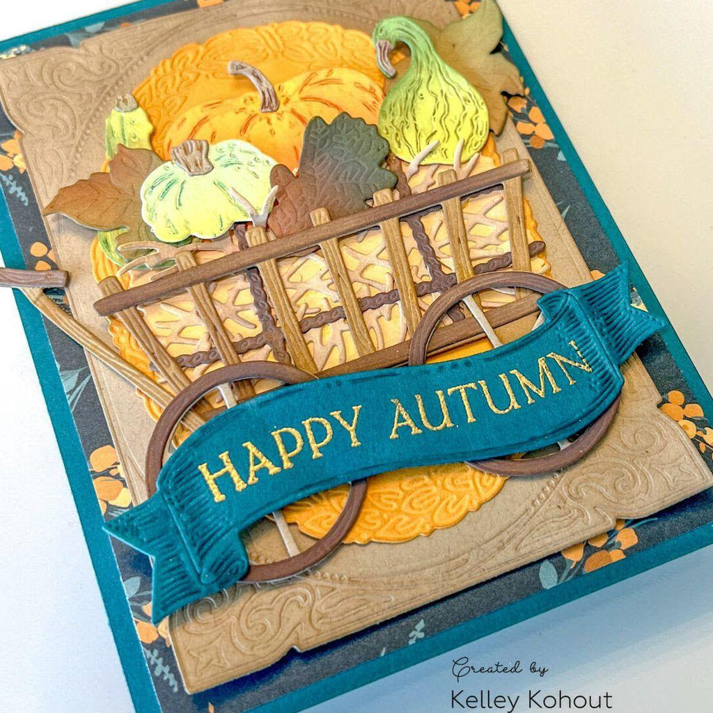 Honey Bee Lovely Layers Farm Cart Dies hbds-llfrmc Happy Autumn Card