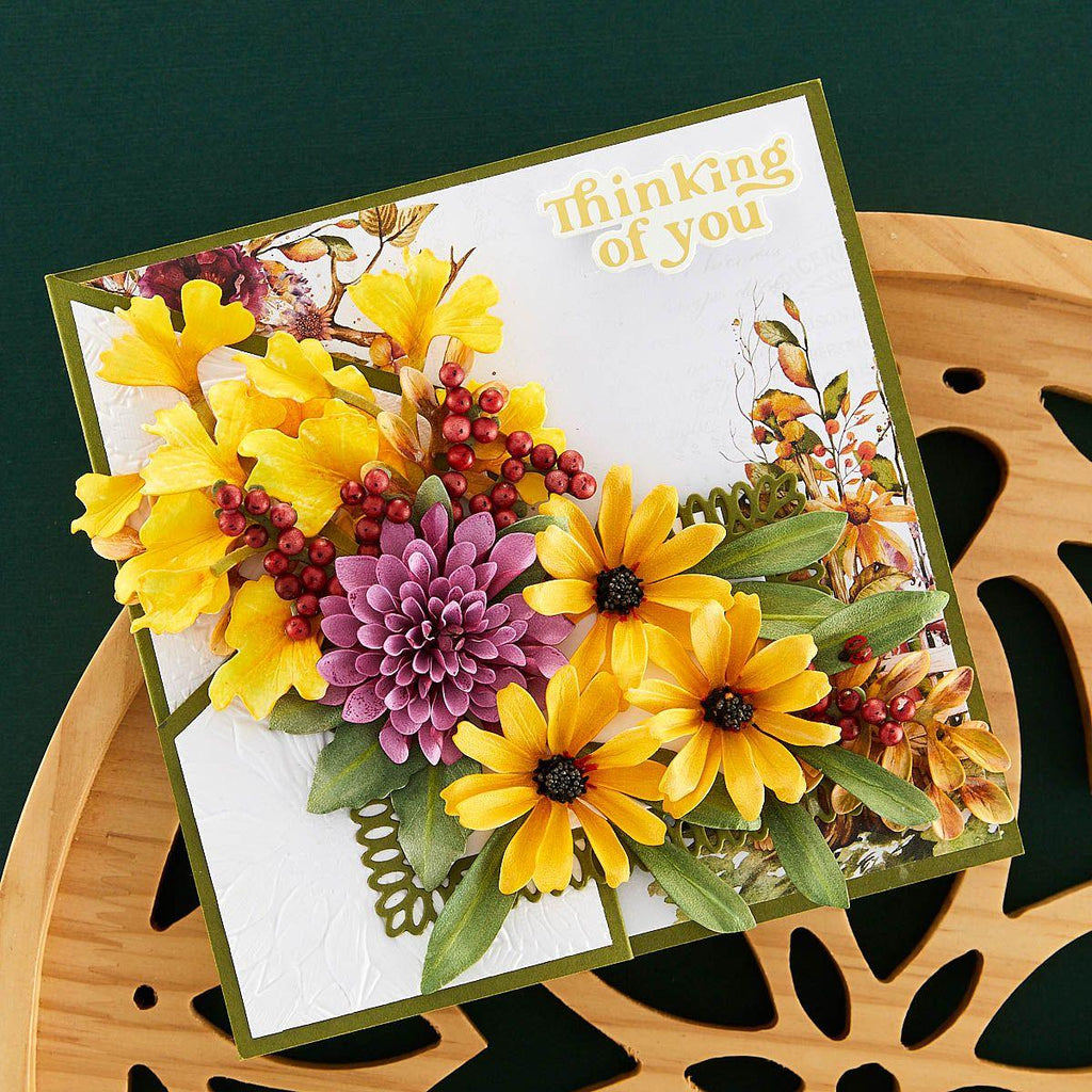 s4-1317 Spellbinders Pom Pom Dahlia and Ladybugs Etched Dies thinking of you