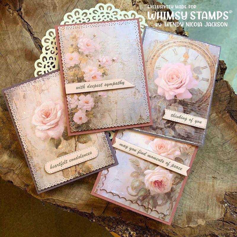 Whimsy Stamps Quick Card Fronts A2 Sympathy Bouquet 1 wsqcf-05 sympathy cards