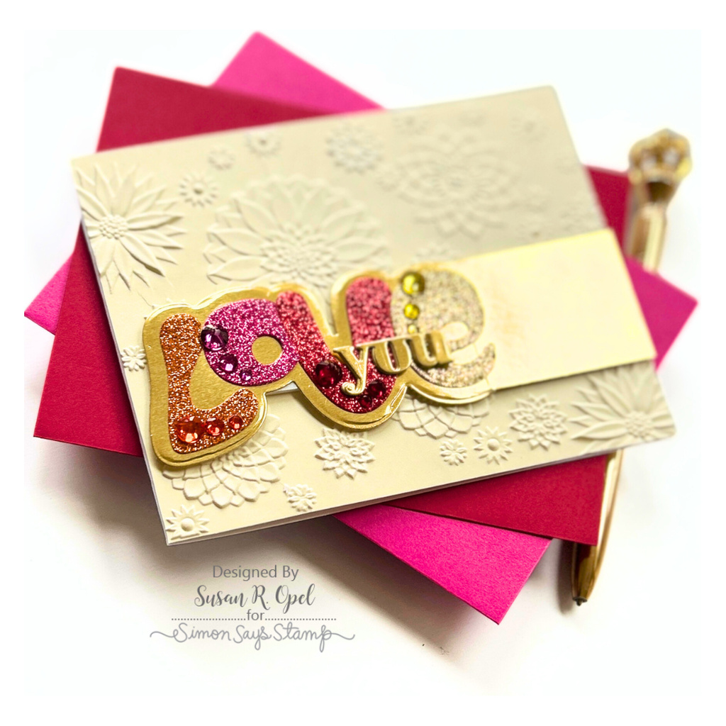 Simon Says Stamp Gold and Rich Red Matte Cardstock Bundle set910cs To Love Love You Card