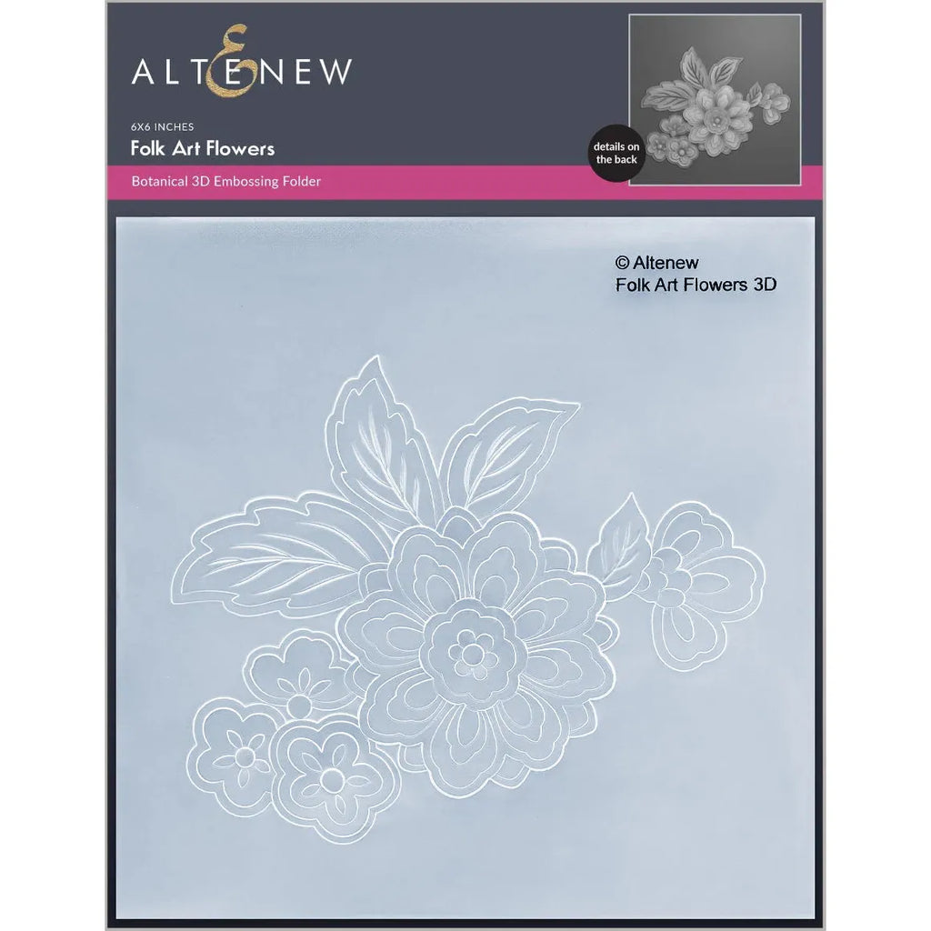 Altenew Folk Art Flowers 3D Embossing Folder alt7616