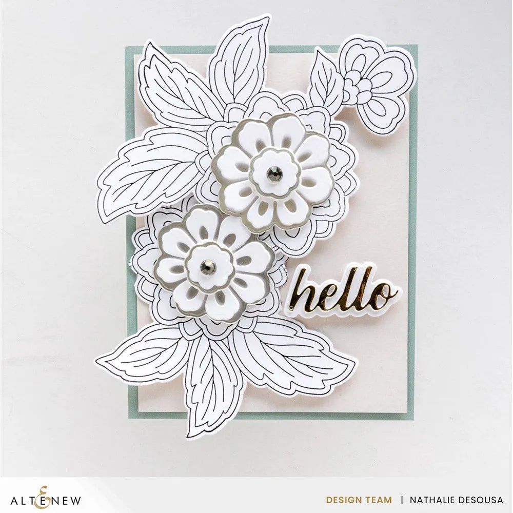 Altenew Folk Art Flowers Die Stencil Embossing Folder and Clear