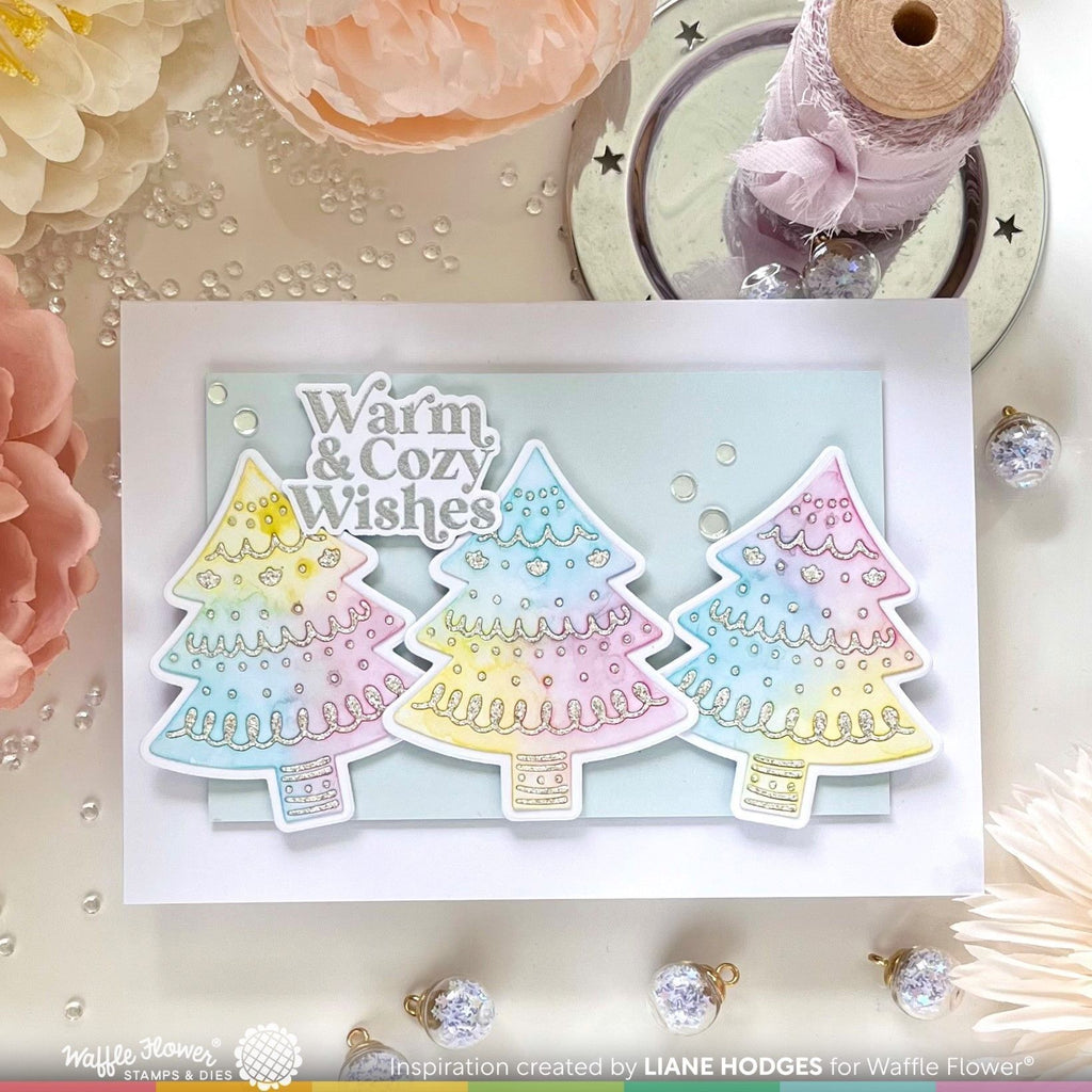 Waffle Flower Folk Art Tree Dies 421446 warm wishes