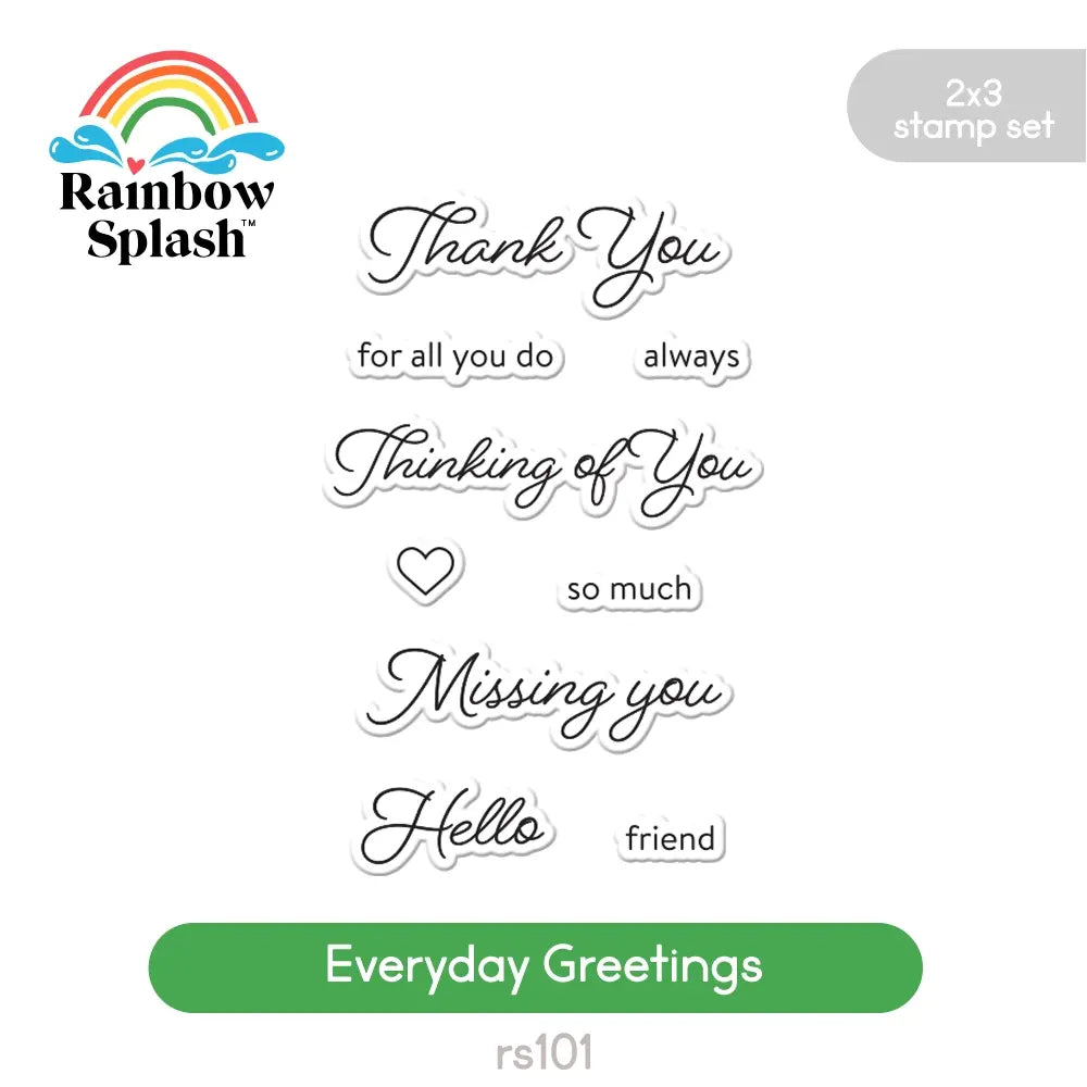 Rainbow Splash Clear Stamps Everyday Greetings rs101