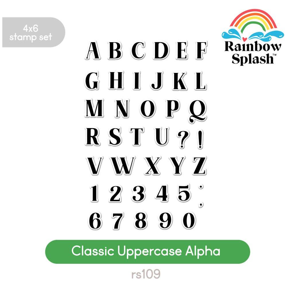 Rainbow Splash Clear Stamps Classic Uppercase Alpha rs109 Splendor