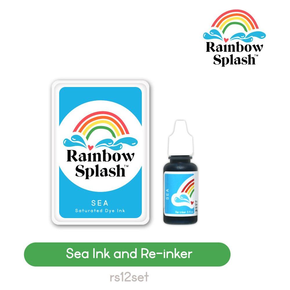 Rainbow Splash Ink Pad And Re-Inker Set Sea