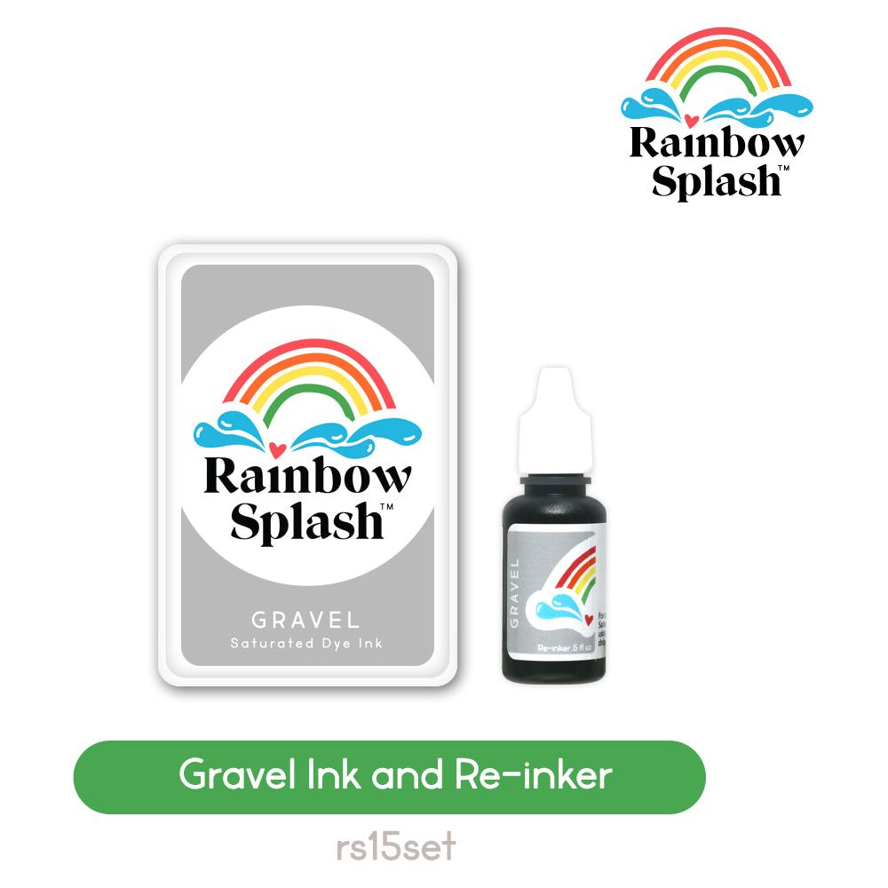 Rainbow Splash Ink Pad And Re-Inker Set Gravel