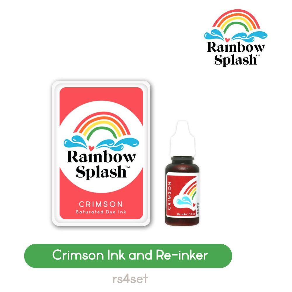 Rainbow Splash Ink Pad And Re-Inker Set Crimson