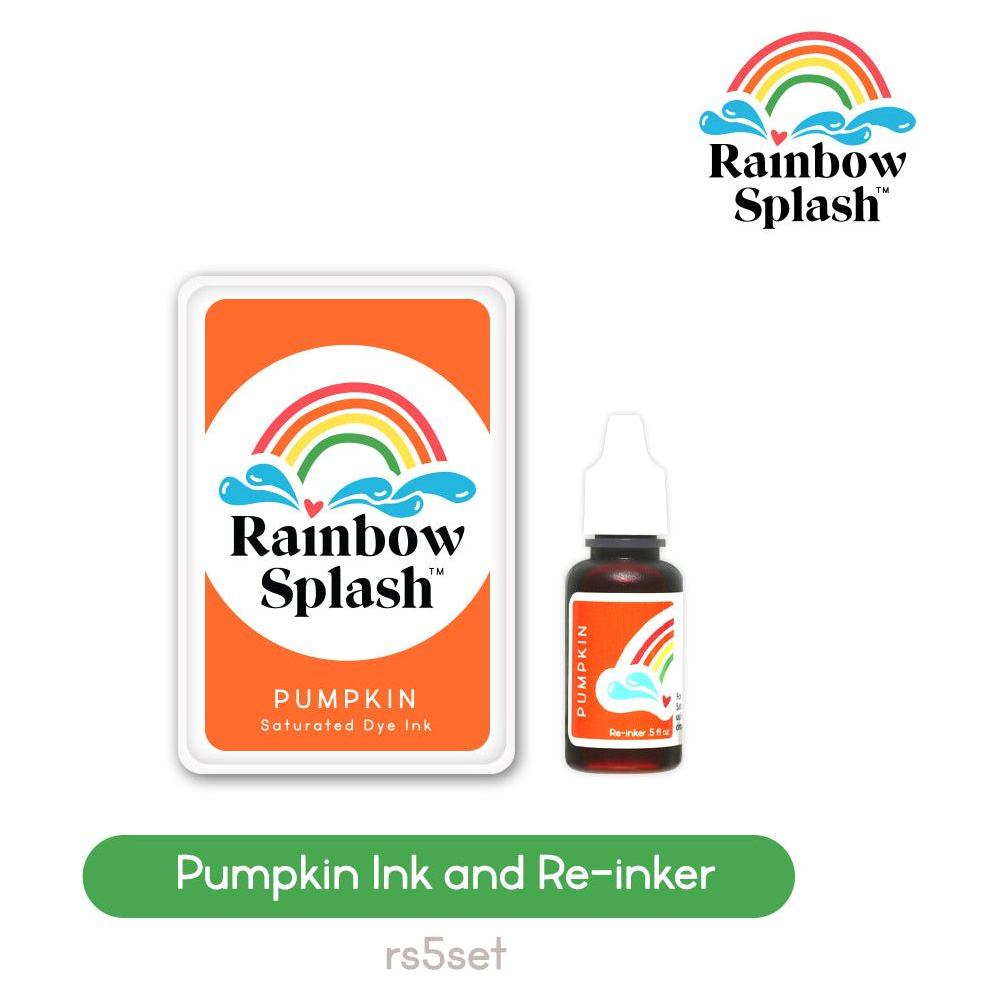 Rainbow Splash Ink Pad And Re-Inker Set Pumpkin