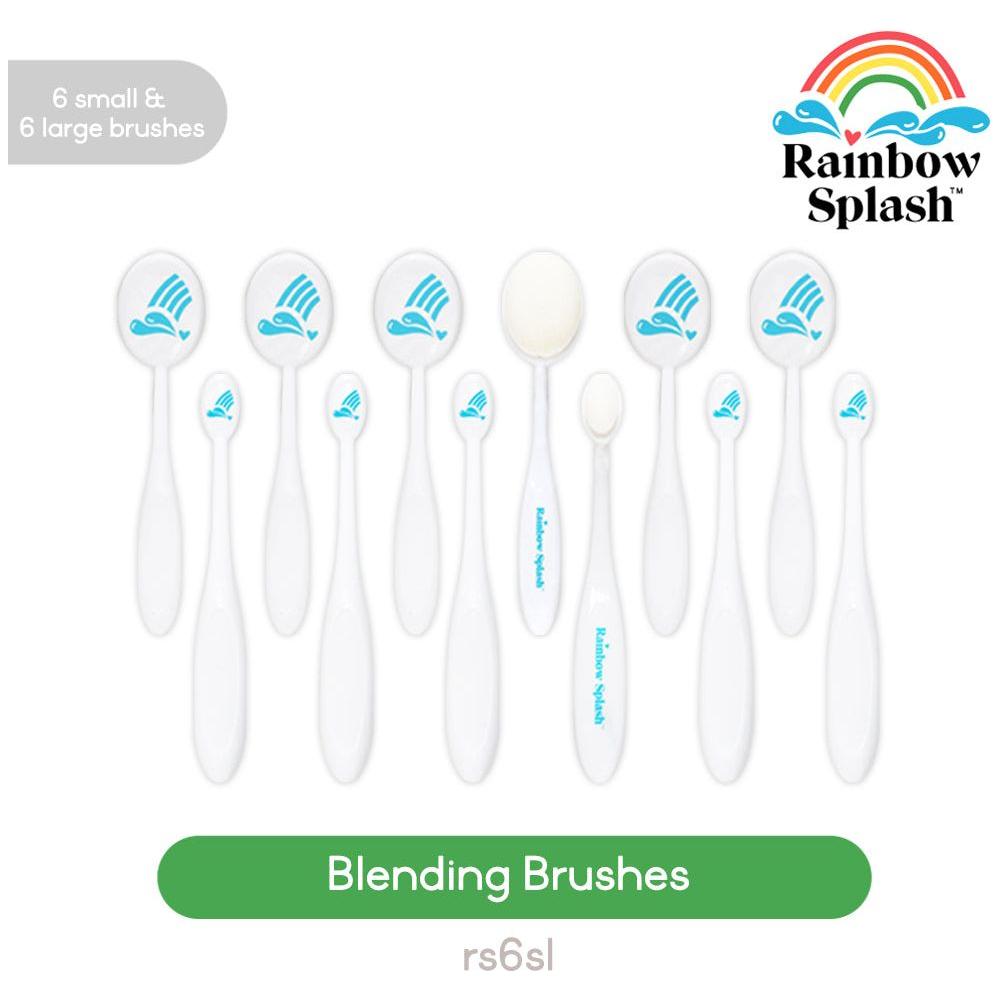 Rainbow Splash 12 pack of 6 Large And 6 Small Blending Brushes rs6sl Splendor