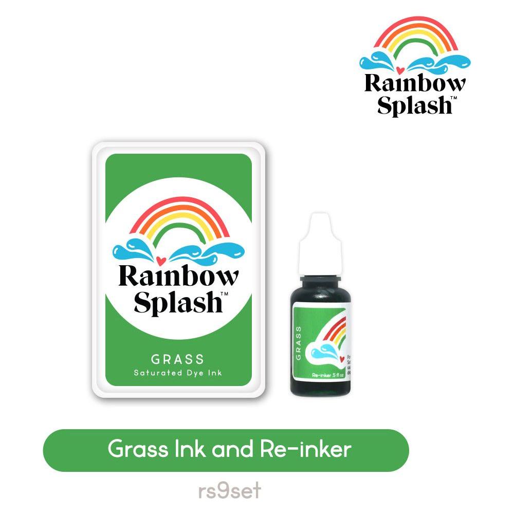 Rainbow Splash Ink Pad And Re-Inker Set Grass