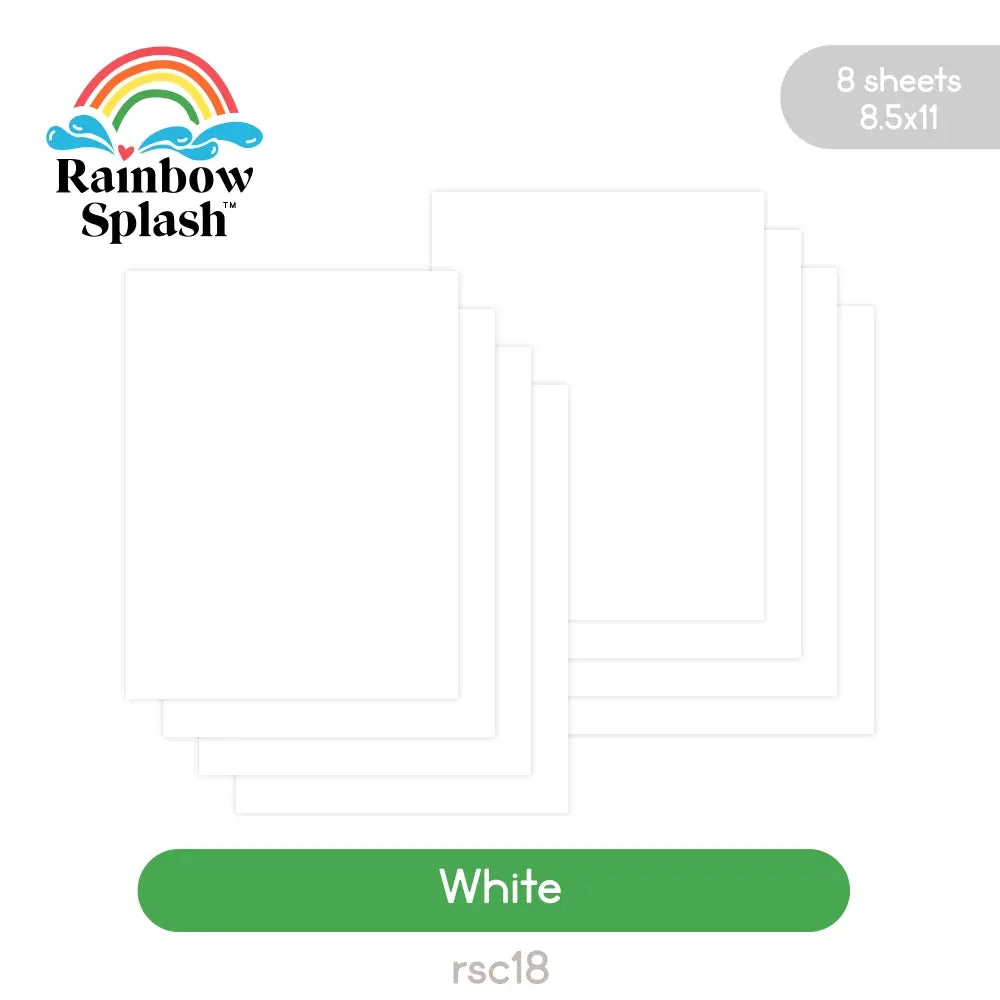 Rainbow Splash Cardstock White rsc18